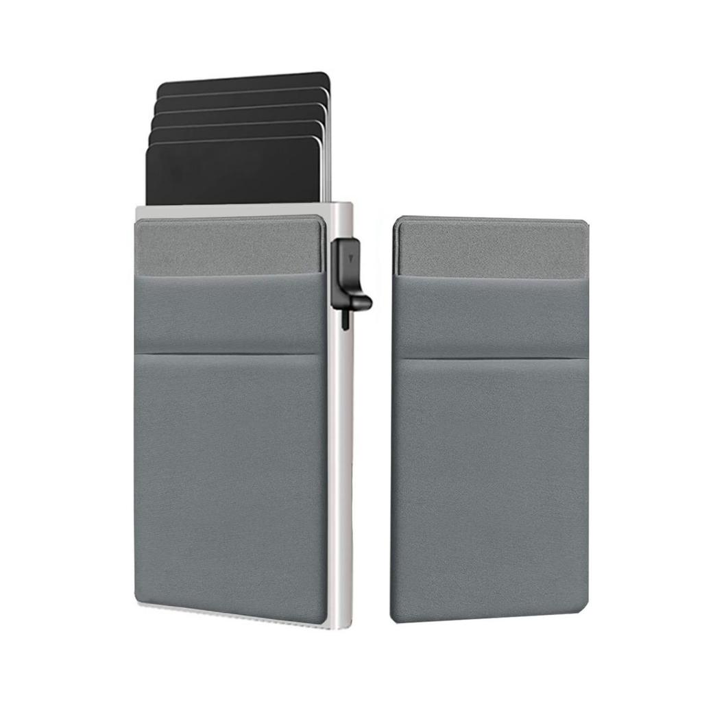 Men's RFID Aluminum Card Holder: In-Stock, Side-Push Design