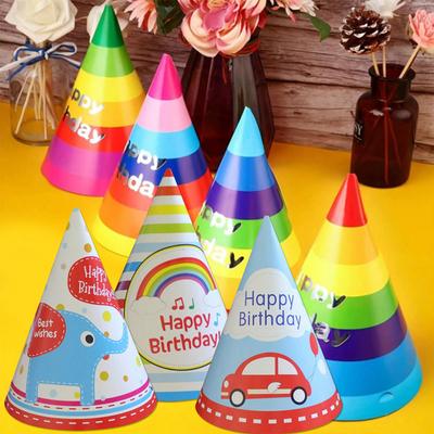 Lot de 10 chapeaux de fête arc-en-ciel en forme de cône, en papier coloré, pour enfants, garçons, filles et adultes - Décoration de fête