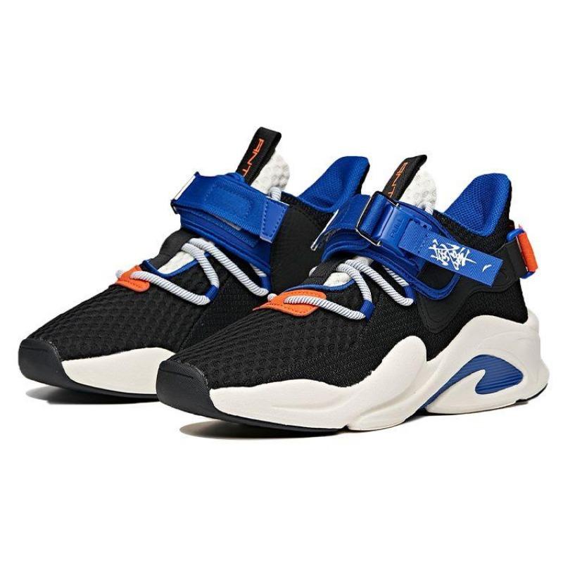 Anta Dominator Shock Absorption Non-Slip Wear-Resistant Low-Top Dad Shoes Men Sneakers Black Blue Orange 112028085-2