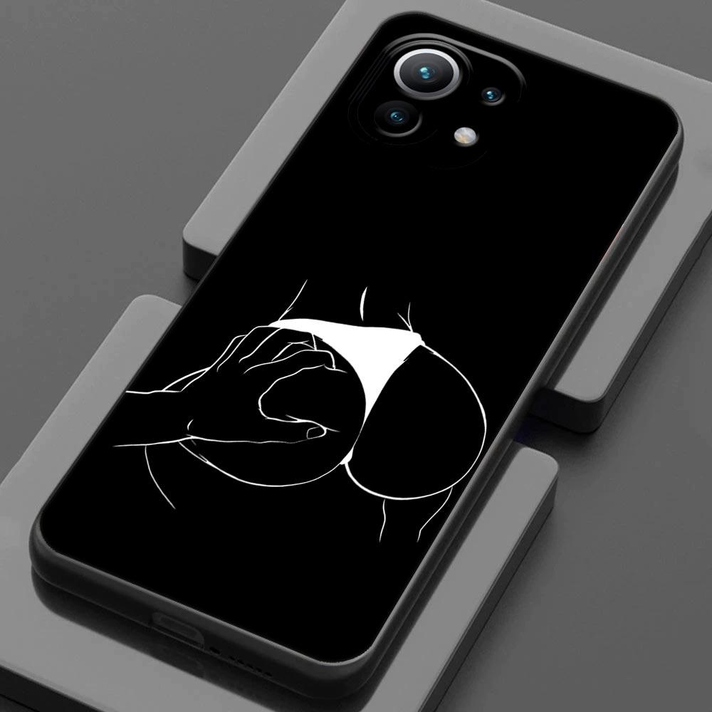 

Чехол для телефона для Xiaomi Mi 11 Lite 5G NE 11i 11T 12 Pro Poco F1 F3 X3 GT X4 NFC Pro, чехол в стиле минимализма, линии искусства, сексуальный поцелуй любовника Poco X4 Pro 5G
