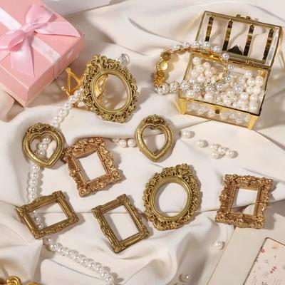 12/24/36 stuks Gouden Mini Fotolijstjes Vintage Kleine Barok Hars voor Display Sieradenstandaard Bureau-/Wanddecoratie voor Bruiloften