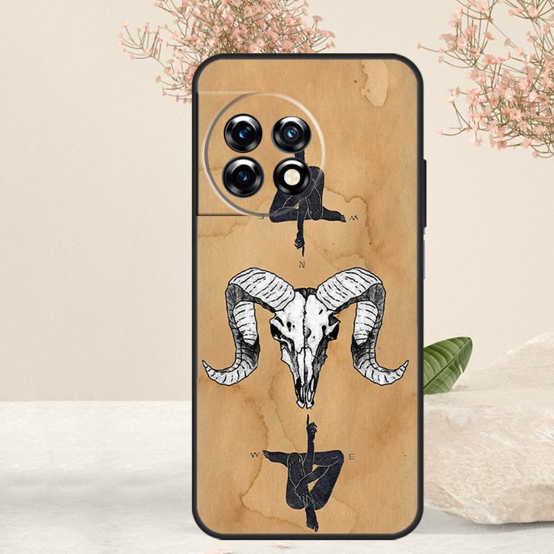 Ram Skull Skeleton Horror Case For OnePlus 15 13 12 11 13T 13R 15R 10R 10T 8T 9 10 Pro Nord 5 CE 4 3 Lite N20 N30 Cover