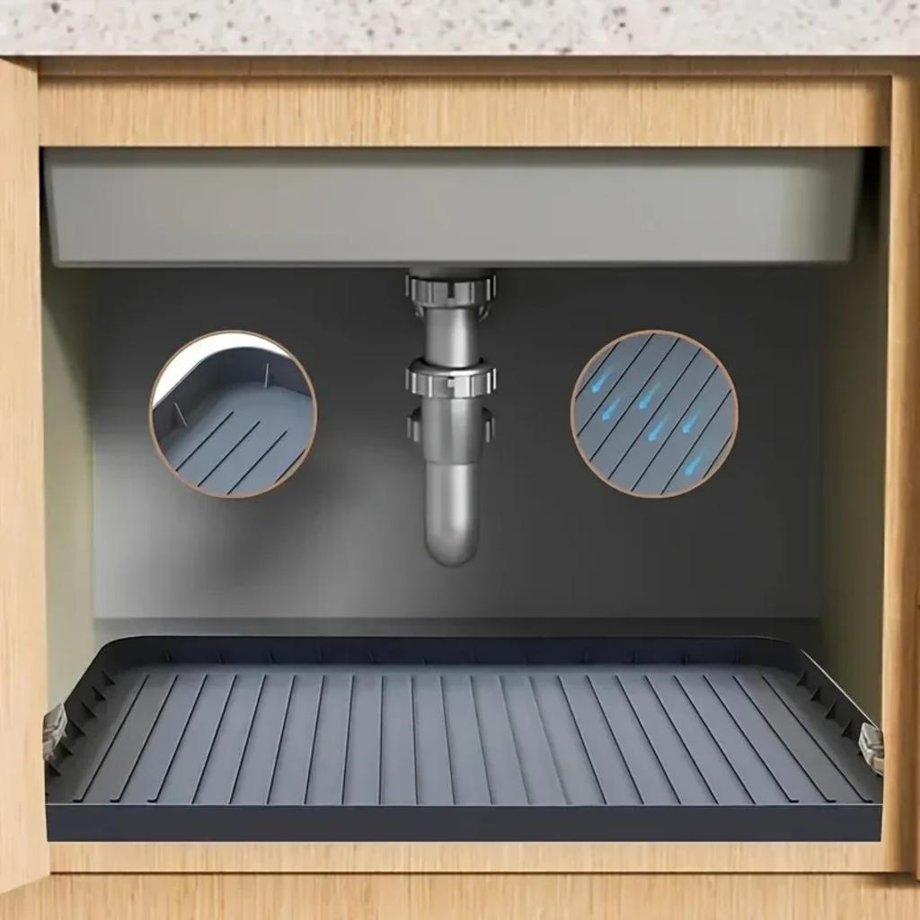 Durable Under-Sink Mat - Waterproof Drip Tray Liner For Kitchen & Bathroom Cabinets, Easy-Clean Storage Solution