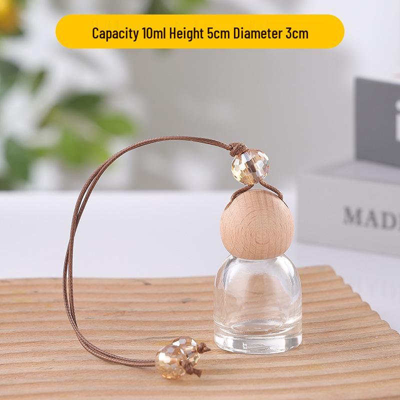 Frosted Glass Car Diffuser Bottle with Lanyard for Essential Oils - Refillable and Ideal for Home or Wardrobe Decor.