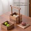 Fánshùn Double-Layer Wooden Snack Tray with Lid