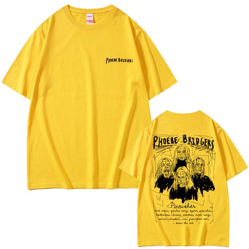 Singer Phoebe Bridgers Punisher Graphic Tshirts Unisex Womens Fashion Oversized T Shirts Unisexs Casual Cotton Short Sleeve Tshirt