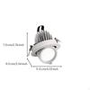 COB Recessed Ceiling Light, AntiGlare Spotlight, Adjustable Lightemitting Diode Downlight Warm Light