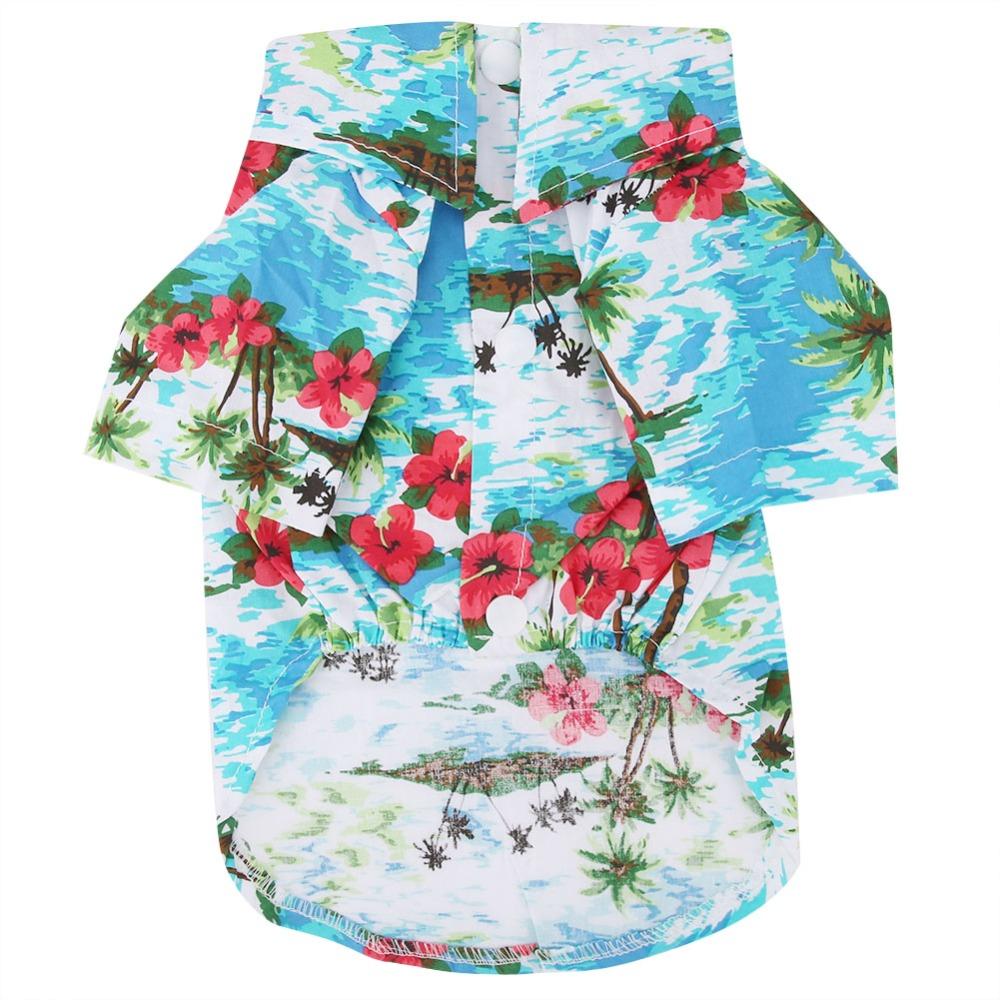 Soft Fabric Dog Shirt Coconut Tree Print Hawaiian Pet Outfit Pet Apparel Pet Clothes  Holiday Wear