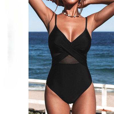 Sexy One-Piece Bikini Triangle Swimwear Women's High Waist Hot Spring Vacation Swimsuit