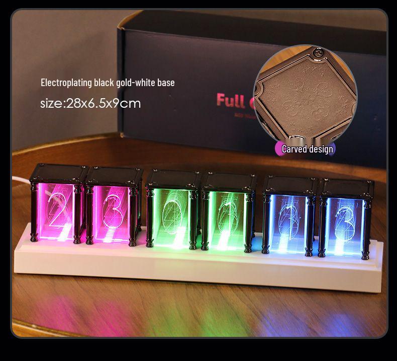 RGB Glow Tube Esports Desktop Clock - DIY Artistic Ornament and Gift