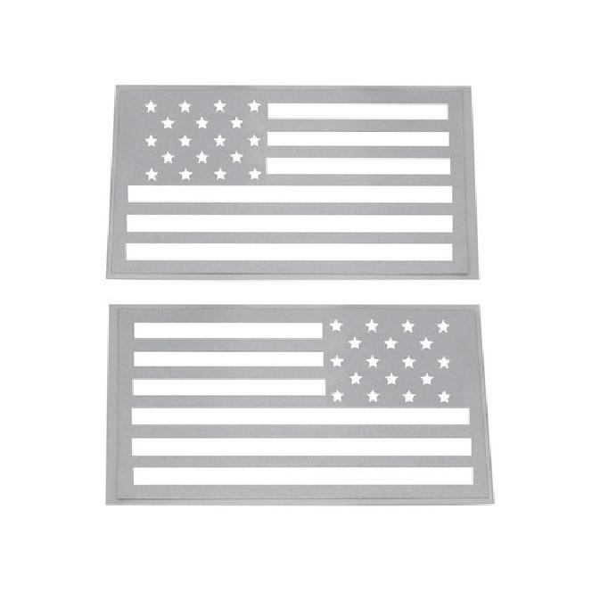 Reflective Silver/White US Flag Vinyl Decal Stickers For Truck SUV Side Doors