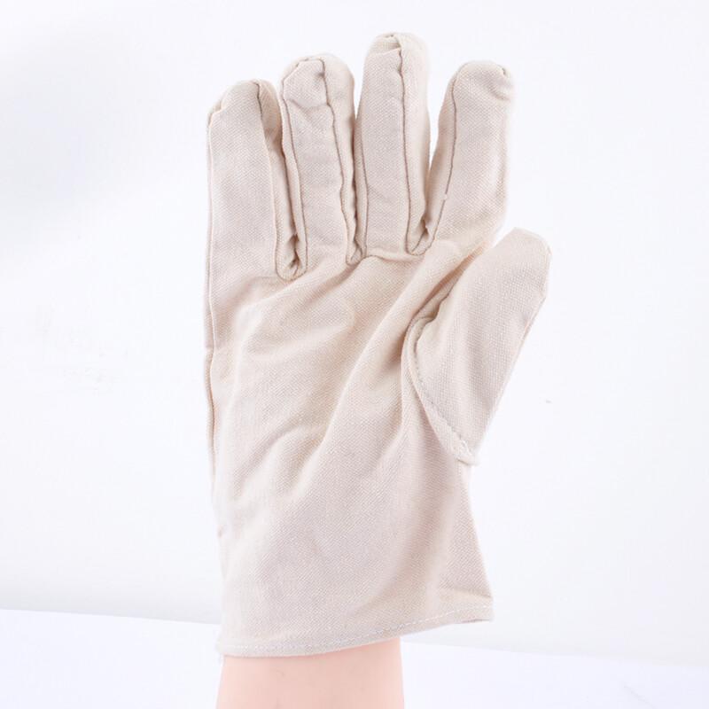 AMS White Canvas Work Gloves