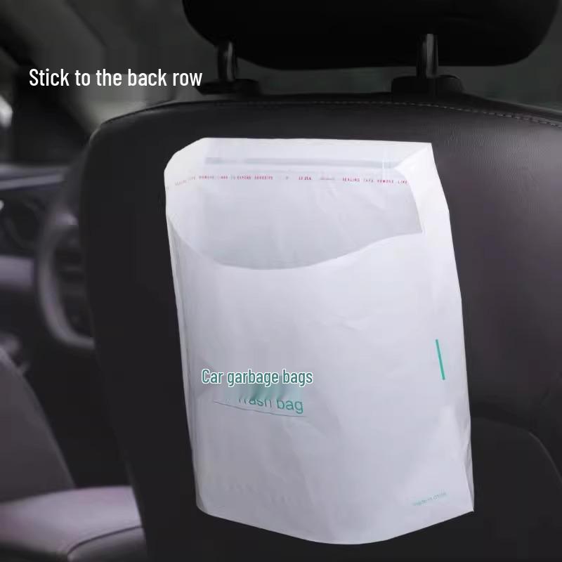 Self-Standing Disposable Car Trash Bag with Adhesive for Interior Use