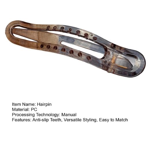 Plastic Hair Clip Non-slip Teeth Transparent Back Head Hair Claw Hair Styling Tool