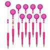 PATIKIL 10pcs Beaded Pens Retractable Badge Reel Beaded Pens Bulk Beaded Ballpoint Pens Black Ink for DIY Making Office Worker Waitress Writing