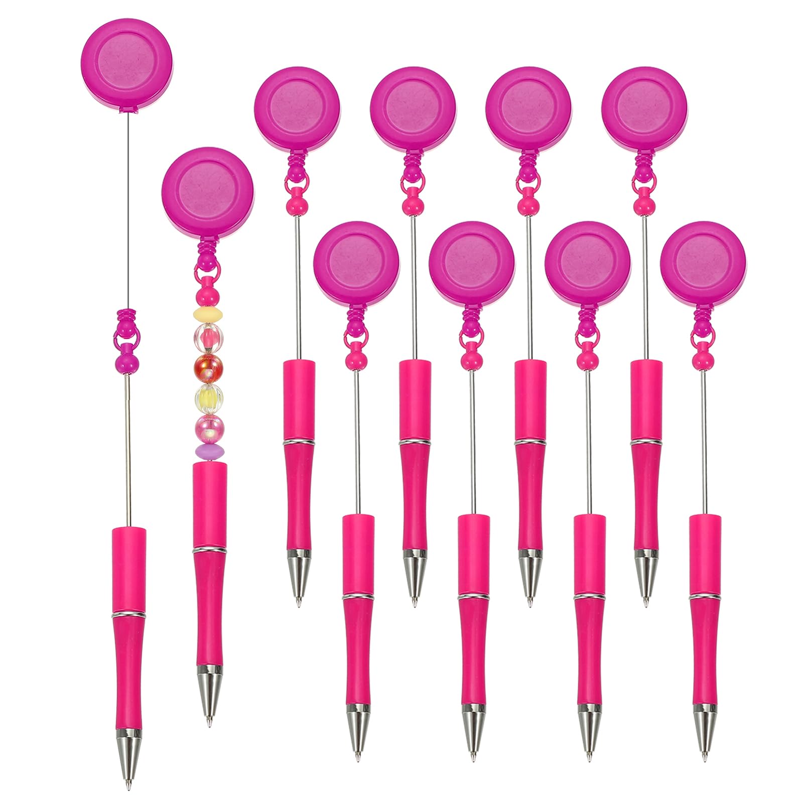 

PATIKIL 10 шт. Ручки с бусинами Выдвижной бейдж-ролик Ручки с бусинами Оптом Шариковые ручки с бусинами Черные чернила для DIY Изготовления Офисный работник Официантка Письмо