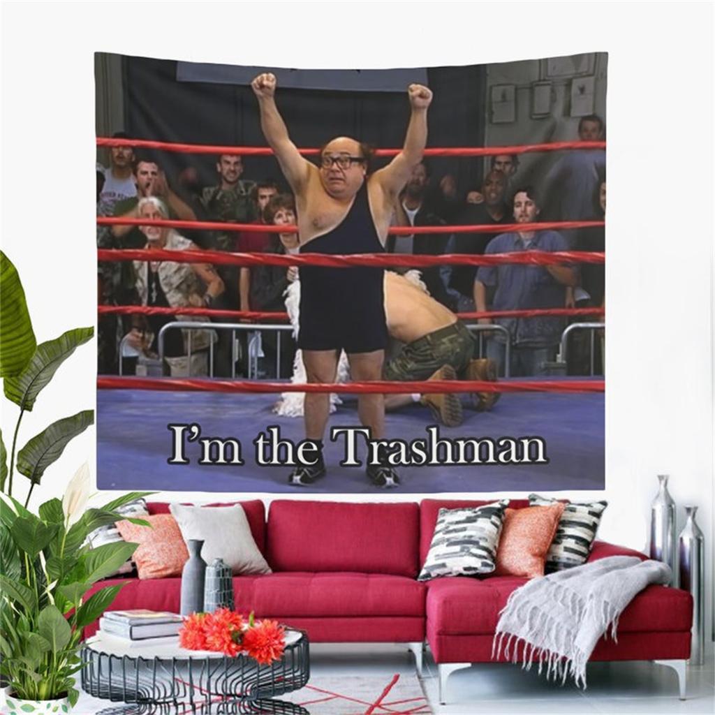 Danny Devito Trashman Tapestry Hostel Dorm Room Decor Funny Meme Home Decoration Wall Hanging Bedroom Background Cloth Banner