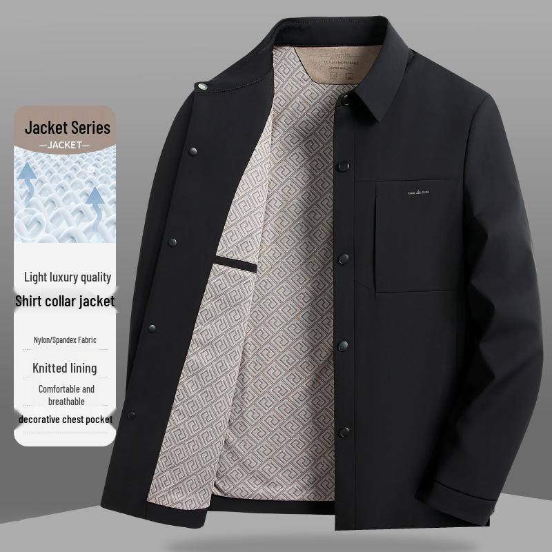 Men's Business Casual Spring Lapel Jacket - Middle-Aged Workwear Coat