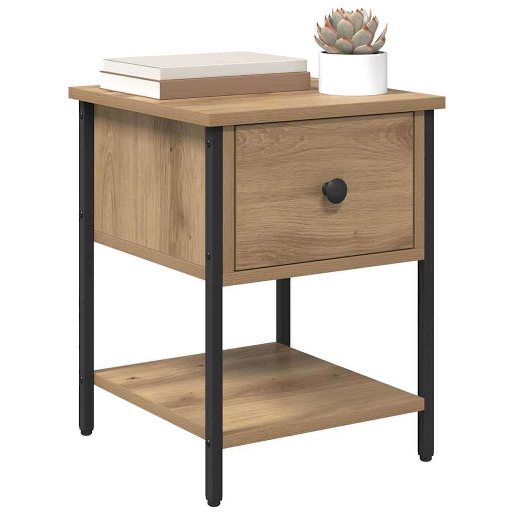 Artisan Oak Nightstand 34 X 35.5 X 45 Cm Particleboard