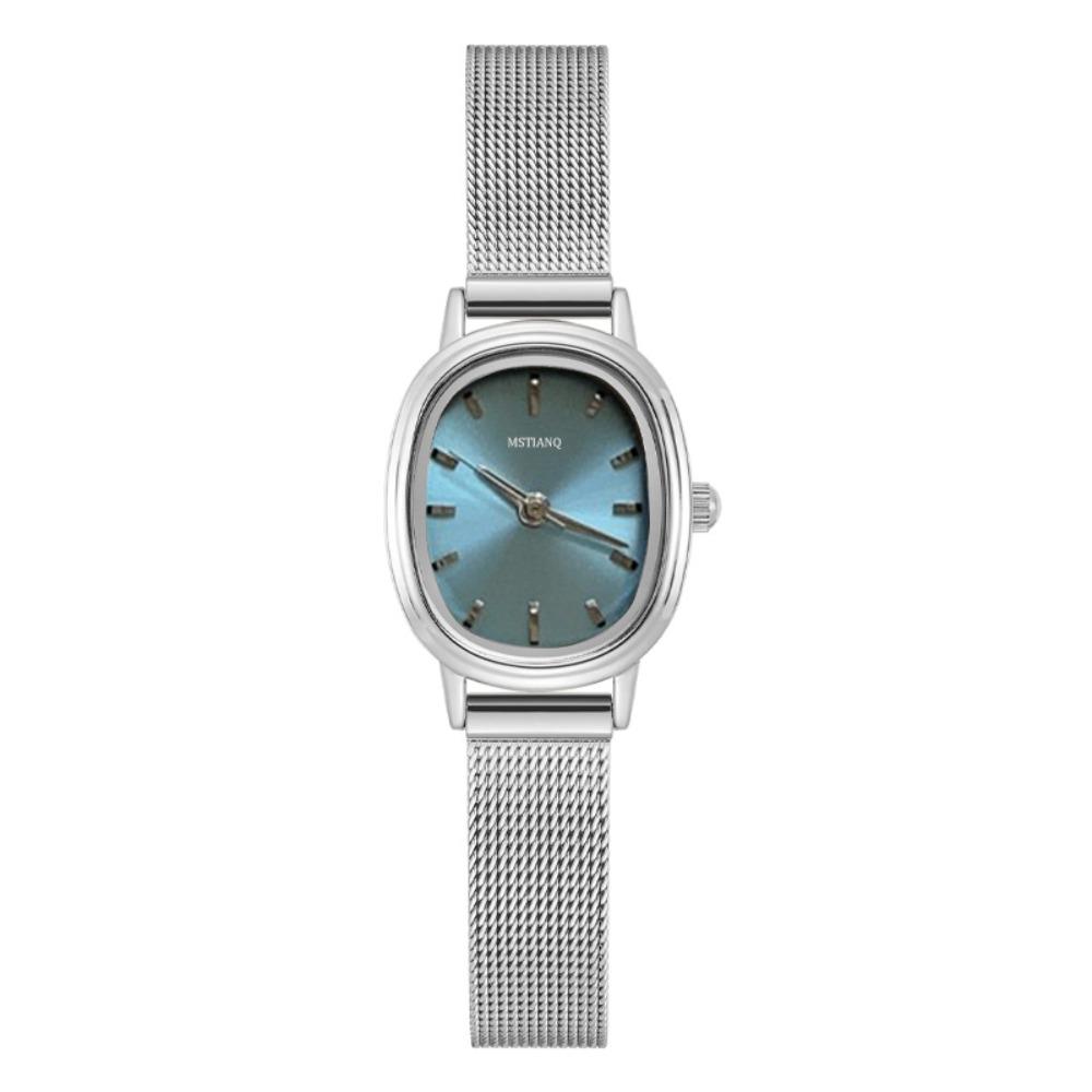 Simple Oval Dial Women's Watch Stainless Steel Green Ladies Wristwatches Purple Quartz Watch Gifts