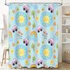 Blue Sunflower Car Flower Shower Curtain Home Decor Waterproof Bathroom Accessory Pink Purple Yellow Green Rainbow Pattern (180x