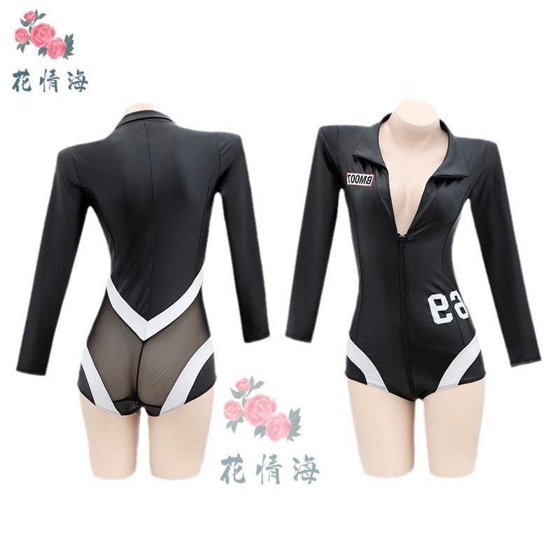 Sex Underwear, Sexy Leather Jacket, Locomotive Clothing, Zipper One-piece Open Gear, Free Patent Leather Racing Clothing