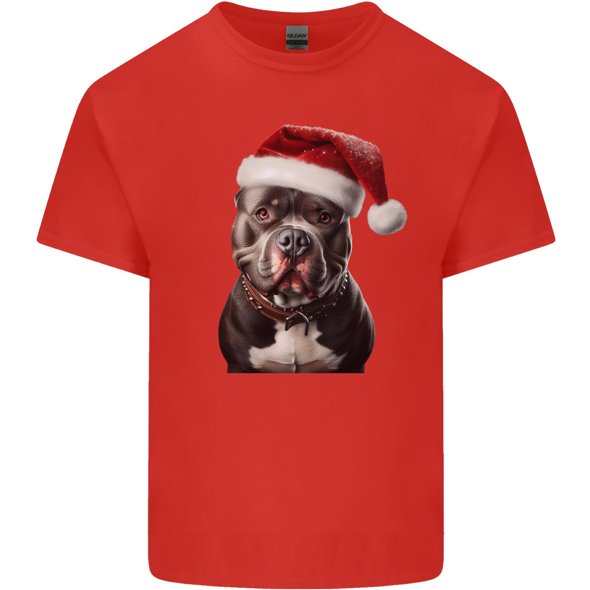 Christmas Staffy Staffordshire Bull Terrier Dog Unisexs Light Cotton TShirt S