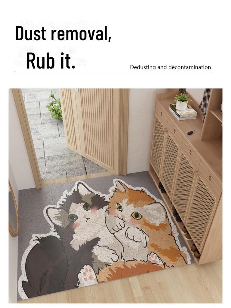 Cartoon Entrance DIY Cuttable Non-Slip Door Mat for Dust Removal and Pet Use