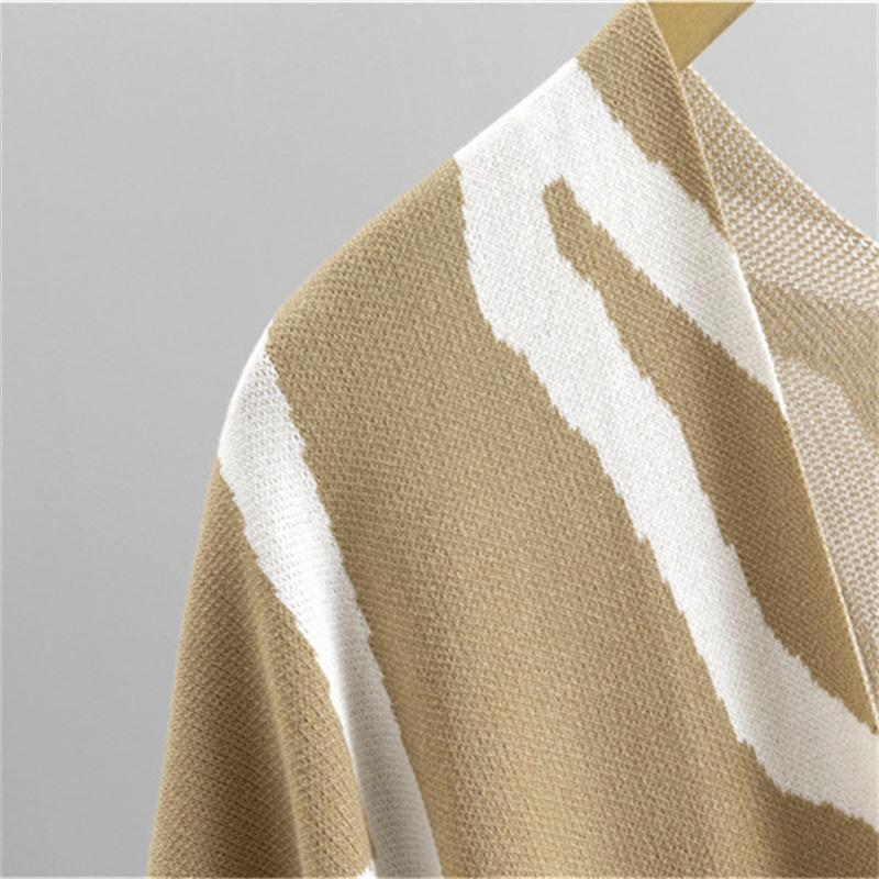 Women's Autumn And Winter New Lazy Style Casual Suit Knitted Sweater Shawl Cape Wide Leg Pants Three Piece Set