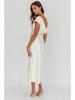 Elegant Satin One-Shoulder Fishtail Dress - Backless Slim Fit Design