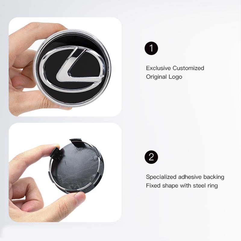 SKIA7 Interior Stickers 4Pcs 62mm Car Styling Wheel Center Cap Hub Replaced Covers For Lexus IS250 IS200 CT200h GS300 LS430 RX450h LX5