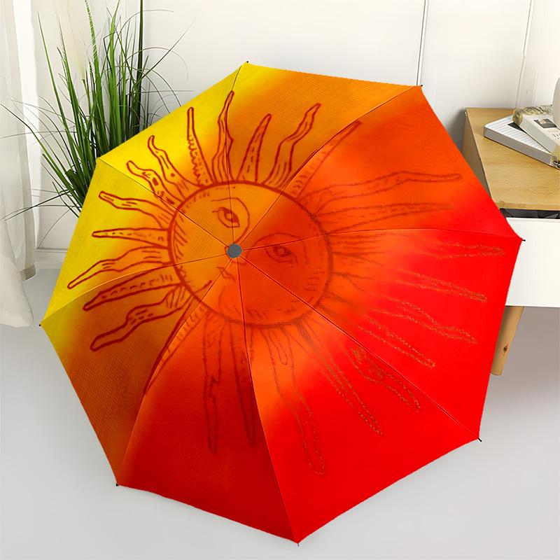 

1pc Sun Umbrella Portable Folding Umbrella Durable Iron Frame, Suitable for All Seasons Home Travel Outdoor yy260319028