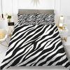 Zebra Print Duvet Cover Set King Polyester Red Black Stripes Bedding Set Wild Animal Zebra Wildlife Skin Quilt Cover for Girls