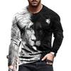 Men'S T-Shirt 3D Digital Printing Outer Wear With Long-Sleeved Casual Top