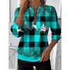 Women's Quarter Zipper Sweater Pullover  Plaid Xmas  Casual  Active Sportswear Half Long Sleeve Top Micro-elastic Fall & Winter Comfrt Breathable