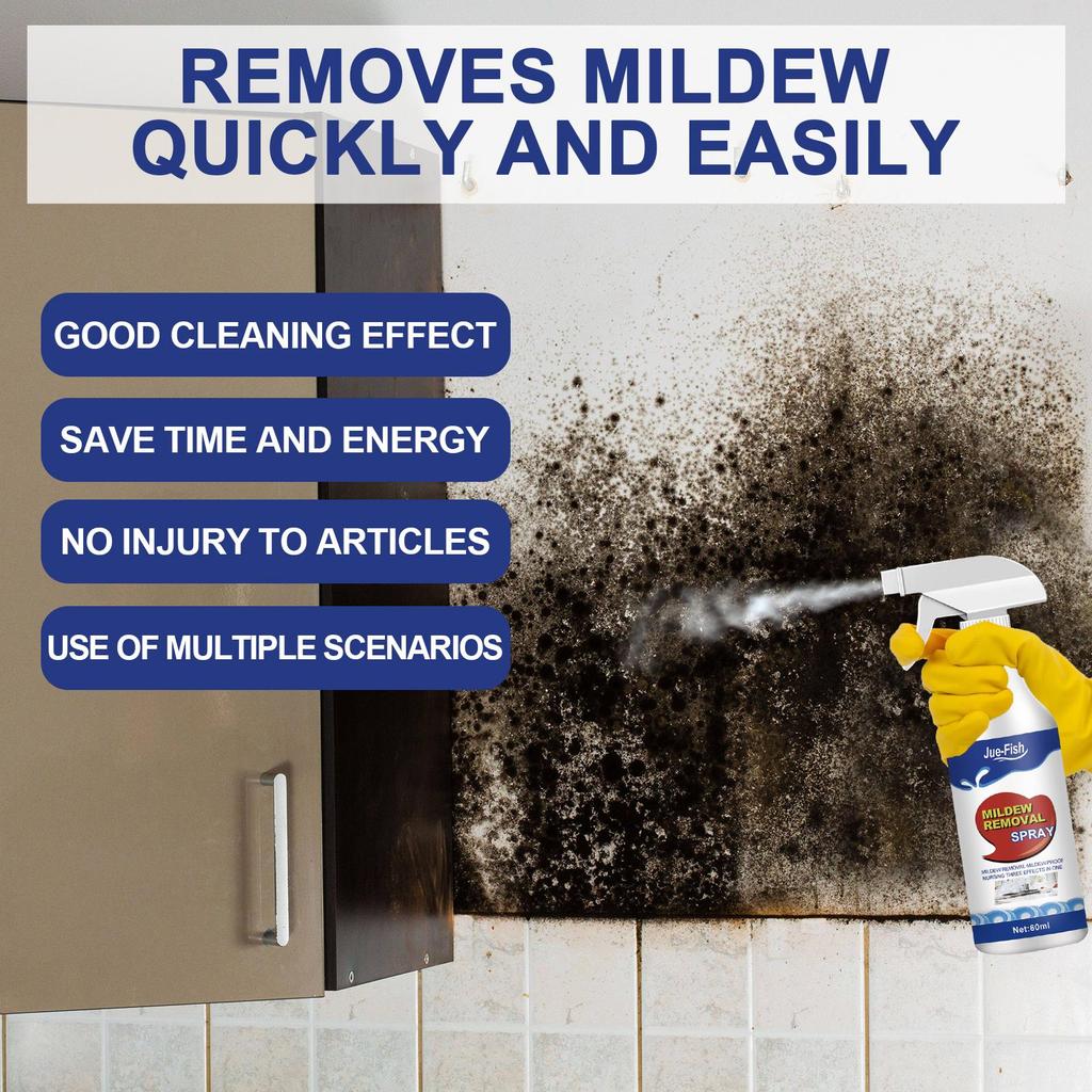 Jue-fish Mildew Remover Kit Cleaning Bathroom Tiles Walls Ceiling Mildew Spots Multi-Purpose Mildew Stain Remover Spray