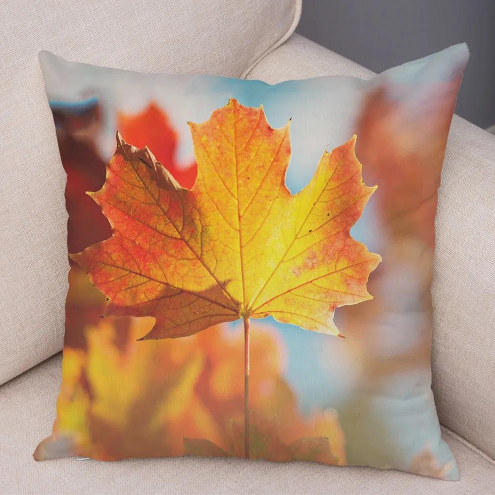 Herbst Ahornblatt Druck Kissenbezug Büro Wohnzimmer Zuhause Kissenbezug Auto Ornamente