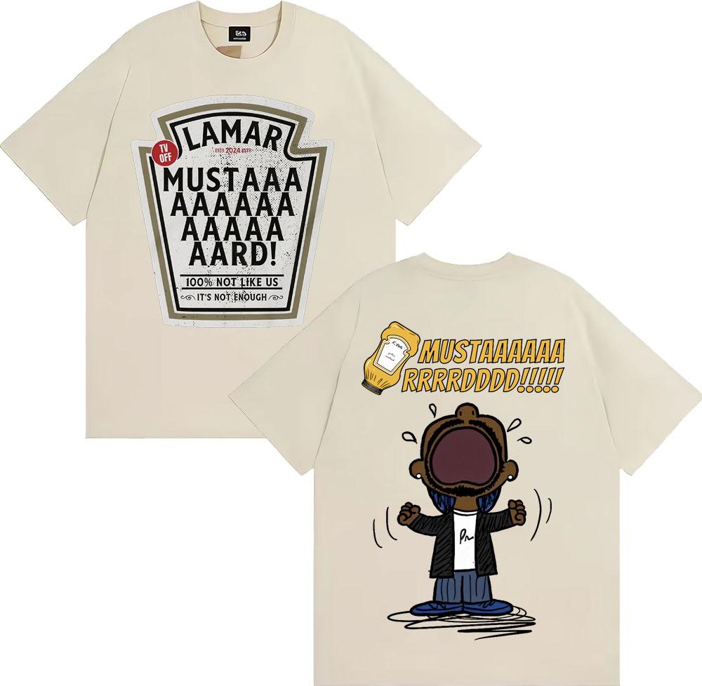 Rapper Kendrick Lamar Hořčice Vtipná Trička Dámská Móda Hip Hop Popová Hudba Tričko Pánské Ležérní 100% Bavlna Nadměrné Tričko