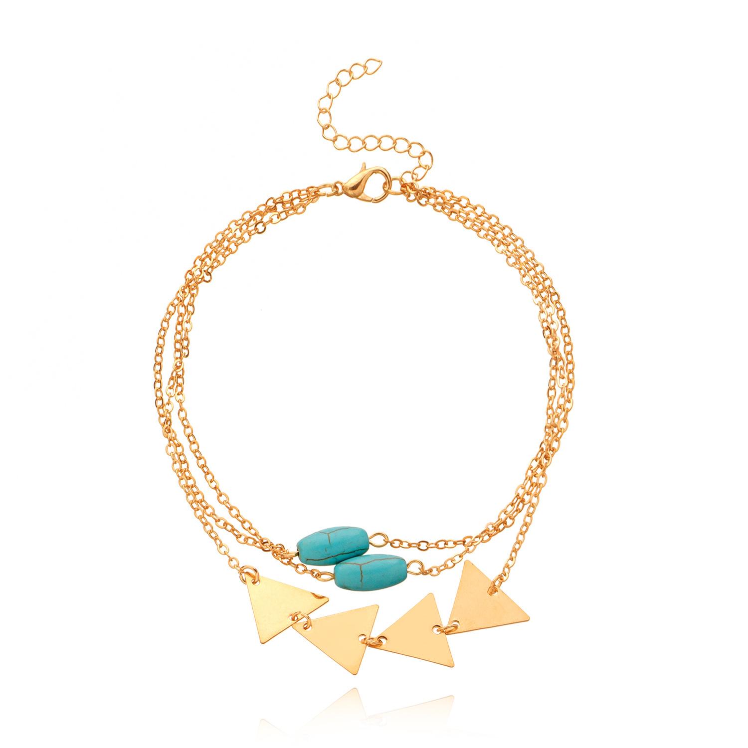 

New eBay Hot Sale, Vintage, Turquoise Triangle Tassel Chain Arm Chain золотой