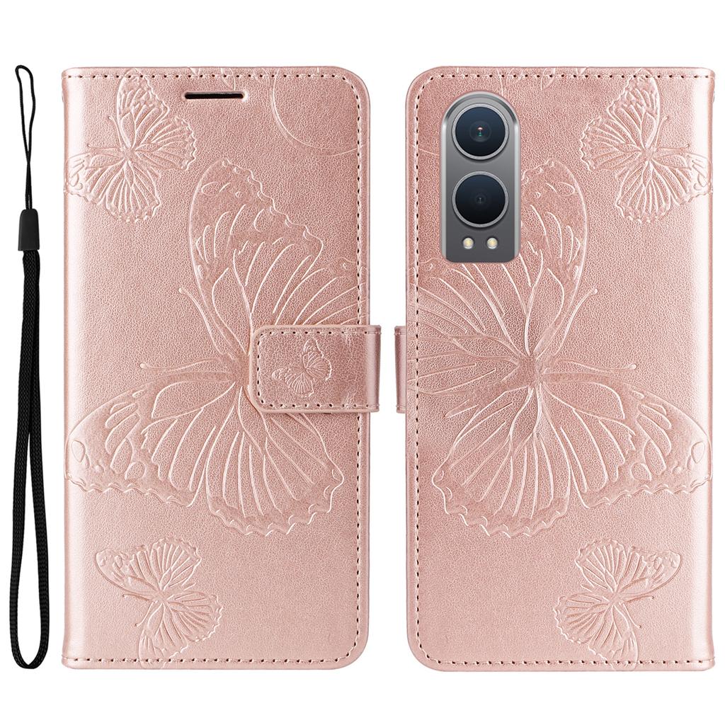 For OnePlus Nord CE4 Lite 5G/Oppo K12x 5G (China) Wallet Case Floral Butterfly Imprinted Leather Phone Cover Stand