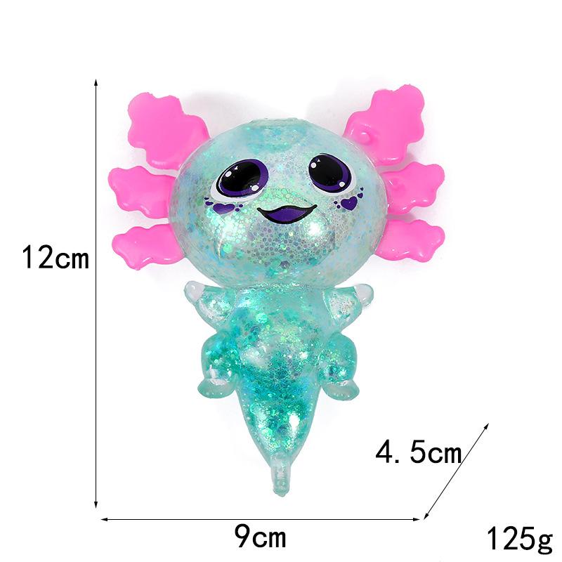 1Pcs Squishy Malt Sugar Stretchy Axolotl Fun Squeeze Birthday Supplies Colorful Salamander Maltose Fidgets Toy Anti-Anxiety Gift