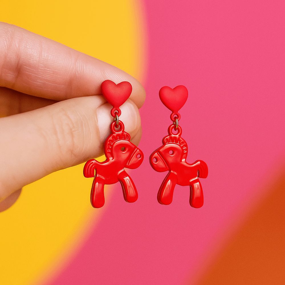 Fashion Jewelry Chinese Style Pony Earrings Heart Star Horse Drop Earrings Gift