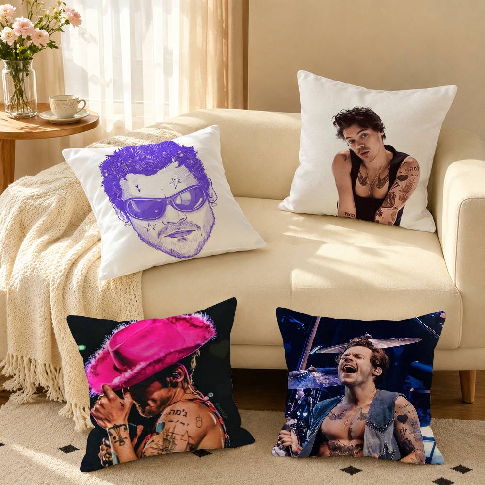 Singer Harry Styles Pillow Case Square Double-Sided Sofa Cushion Cover Bedroom Bedside Pillow