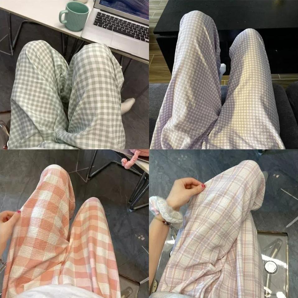 High Waist Girls’ Sleepwear Wide Leg Baggy Home Pajama Soft Sweet Trousers Students