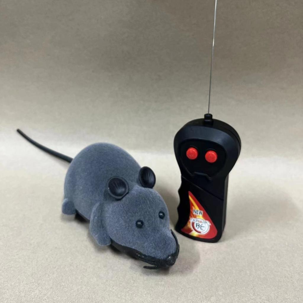Giocattoli Peluche Interattivi Gatto Topo Ratto Falso Realistico Telecomandato Giocattoli per Gatti Cani Animali Domestici Regalo Grigio Novità
