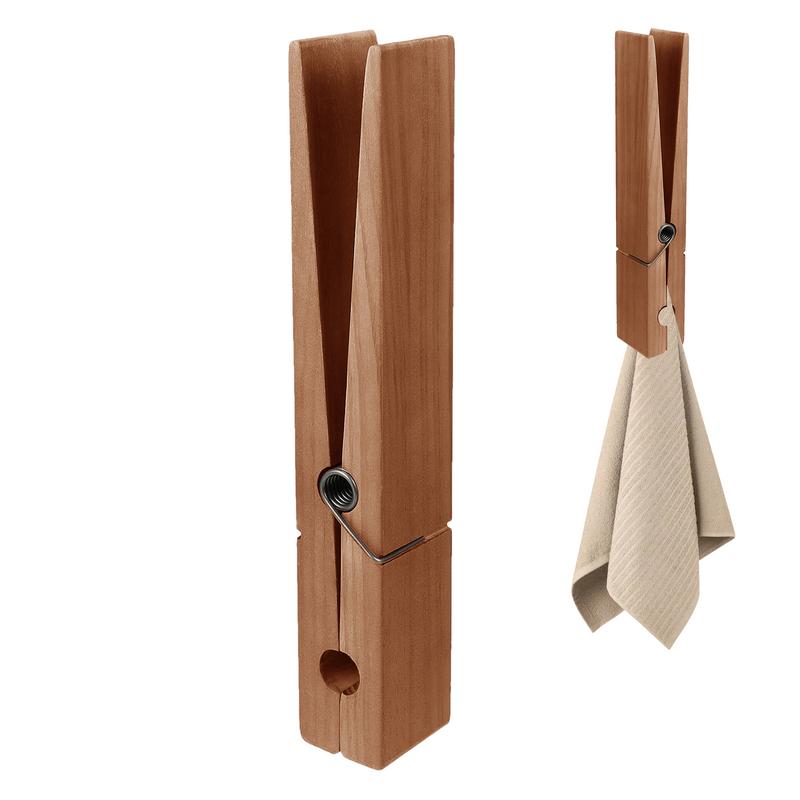 Wooden Giant Towel Clip Wall Mounted Bathroom Towel Holder  Large Clothespin Hook Hardware Accessories Giant Clothespin Holder
