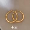 Fashion Blogger, Gold Big Circle Earrings, Female Giant Good-Looking Studs, Cold Wind Earrings, Fashionable Exaggerated Plain Circle Earrings.