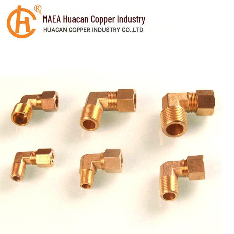 South American Copper Right Angle Pneumatic Elbow Joint with External Thread
