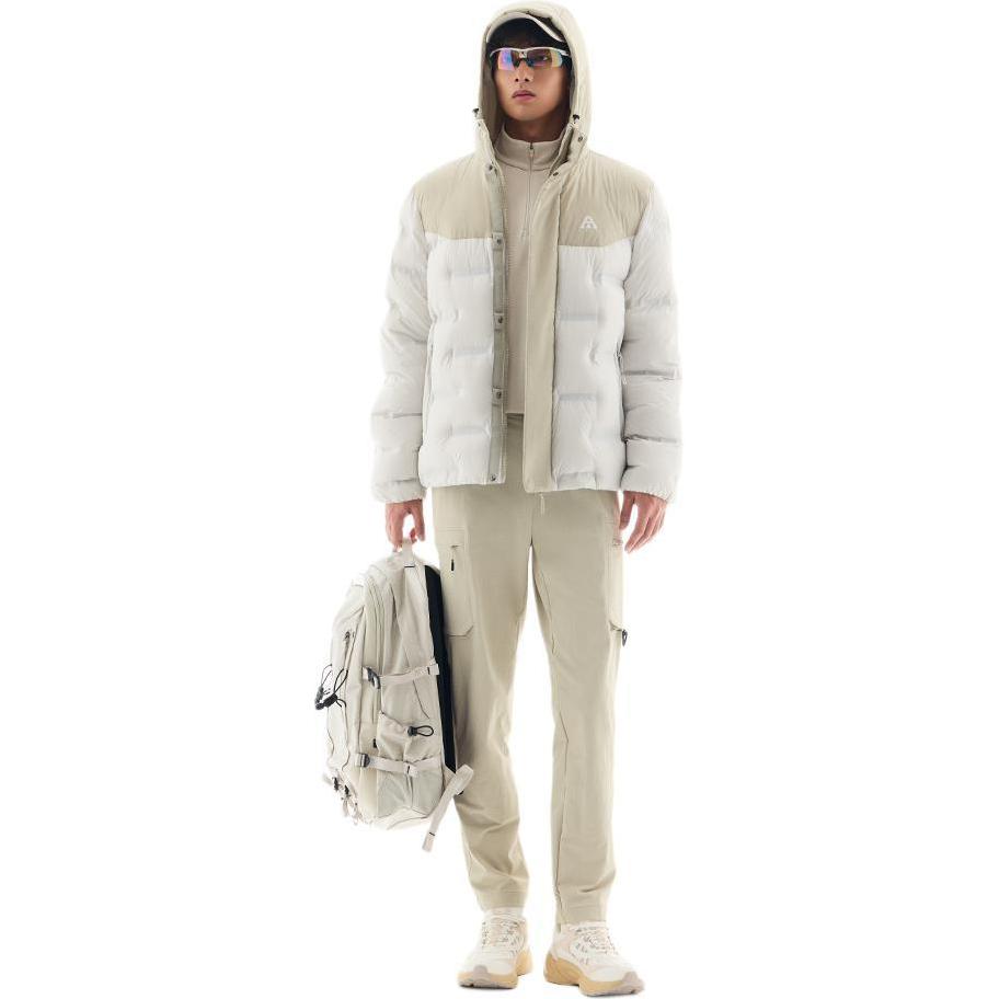 Anta Outdoor Series Sports Warm Hooded Down Jacket Men Jackets Qingluan-Gray Jiyun-Gray 952446902-7