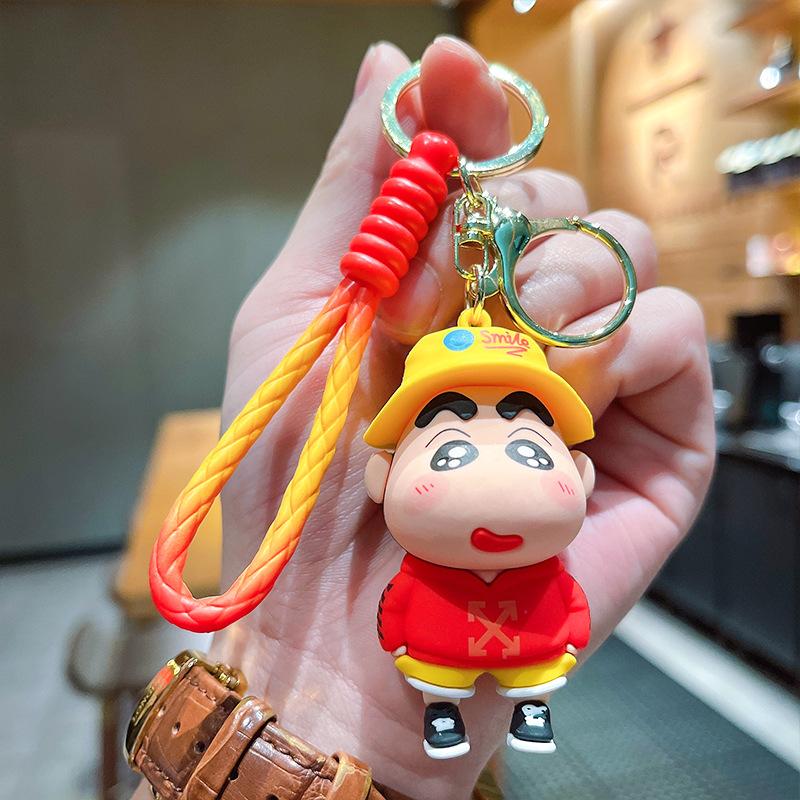 Cartoon Crayon Shin-chan Keychain Toys Cute Bag Pendant Backpack Ornaments Car Key Ring Accessories Kids Charm Christmas Gifts